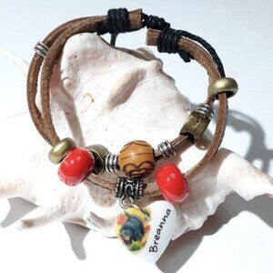 Boho Leather Bracelet Beads & Charms For Women